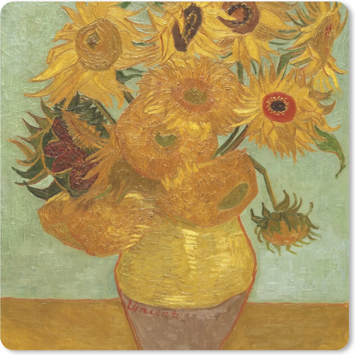 Muismat 20x20 cm - Mousepad Zonnebloemen - Vincent van Gogh - Muismatten