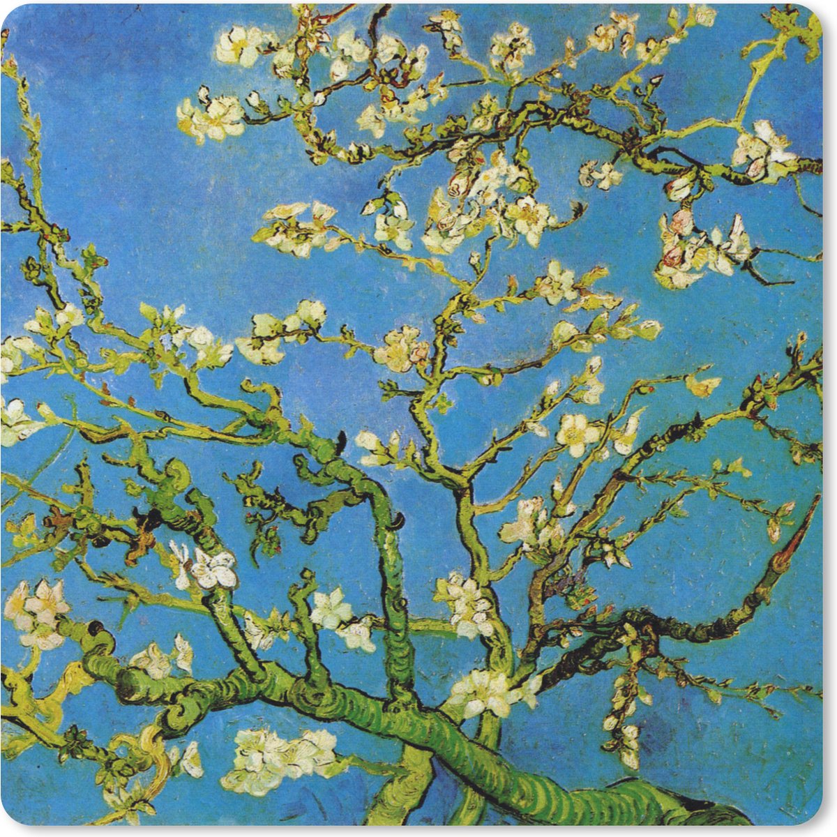 Muismat 30x30 cm - Mousepad Amandelbloesem - Vincent van Gogh - Muismatten