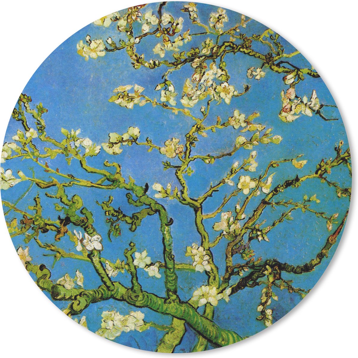 Muismat rond 30x30 cm - Mousepad Amandelbloesem - Vincent van Gogh - Ronde muismatten