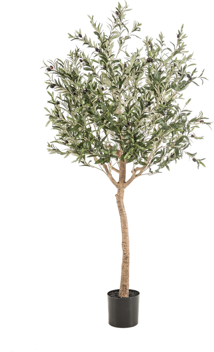 Emerald Kunstboom Olijfboom 180cm - Kunstplant voor binnen - Kunstboom olijf - Olijfboom kunst Groen