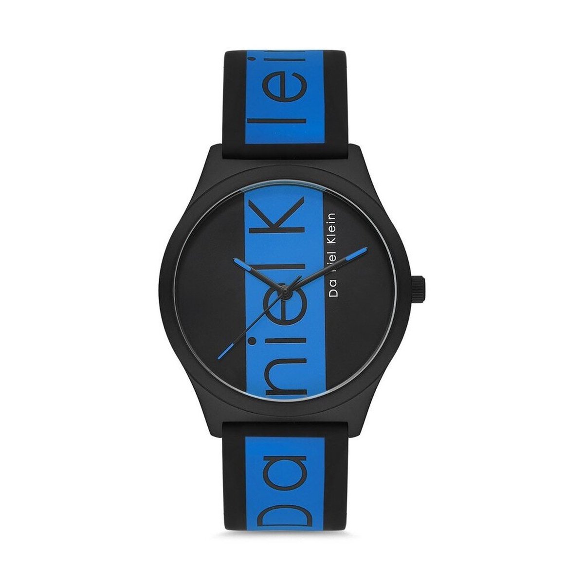 Daniel Klein DK.1.12617-4 - Horloge - Analoog - Mannen - Heren - siliconen band - rond - Zwart - Blauw