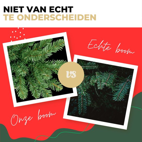 Comparaison des branches d'un sapin artificiel et d'un vrai sapin. L'arbre artificiel est indiscernable du vrai.