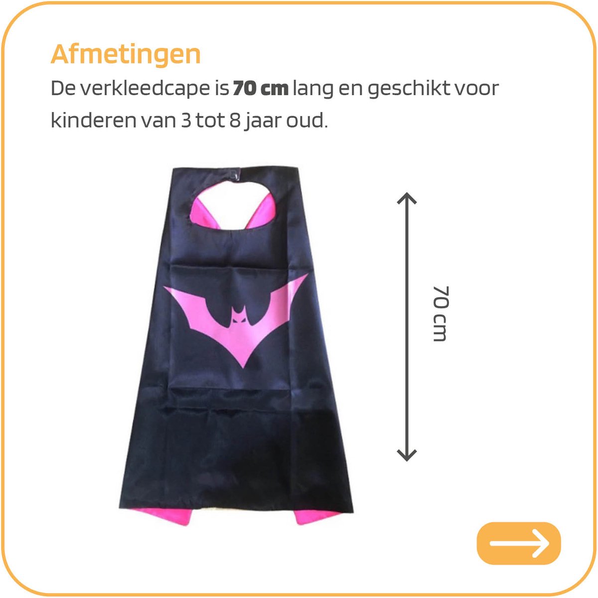 Jobber Toys - Batgirl verkleedcape - Verkleedkleding kinderen + Masker — afbeelding 3