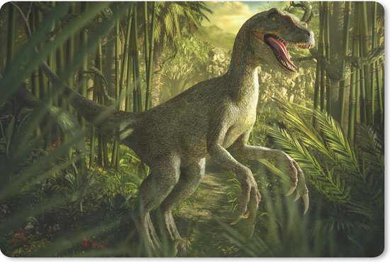Sous-main 60x40 cm - Tapis de souris Dinosaurus - Plantes - Vert - Illustration - Enfants - Garçons - Sous-main XL - Protège-sous-main - Tapis de souris Ordinateur
