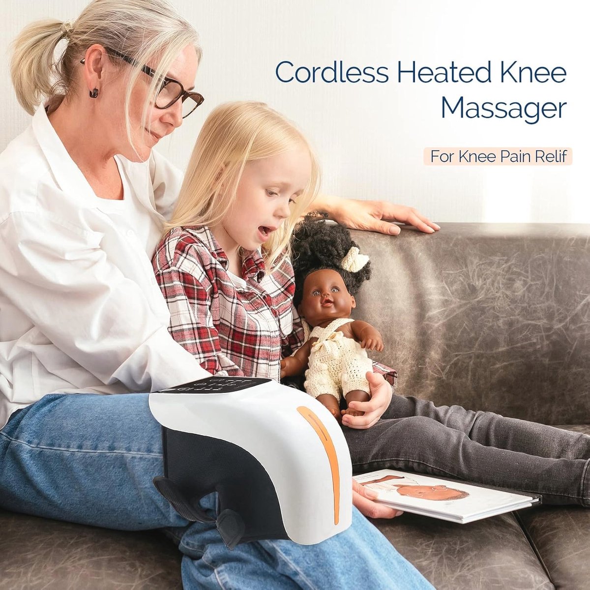 Kniemassageapparaat Warmte en Vibratie Massage Gun - afbeelding 2