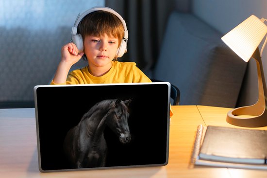 Sticker ordinateur portable - 12,3 pouces - Cheval - Animal - Zwart