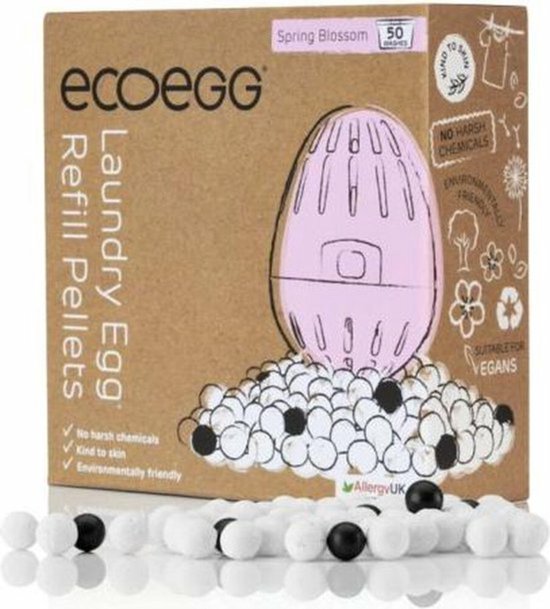 Ecoegg Navulling - 50 wasbeurten – Lentebloesem - Was Ei - Wasmiddel - Hervulbaar - Duurzaam - Hypoallergeen - Geschikt voor baby's en mensen