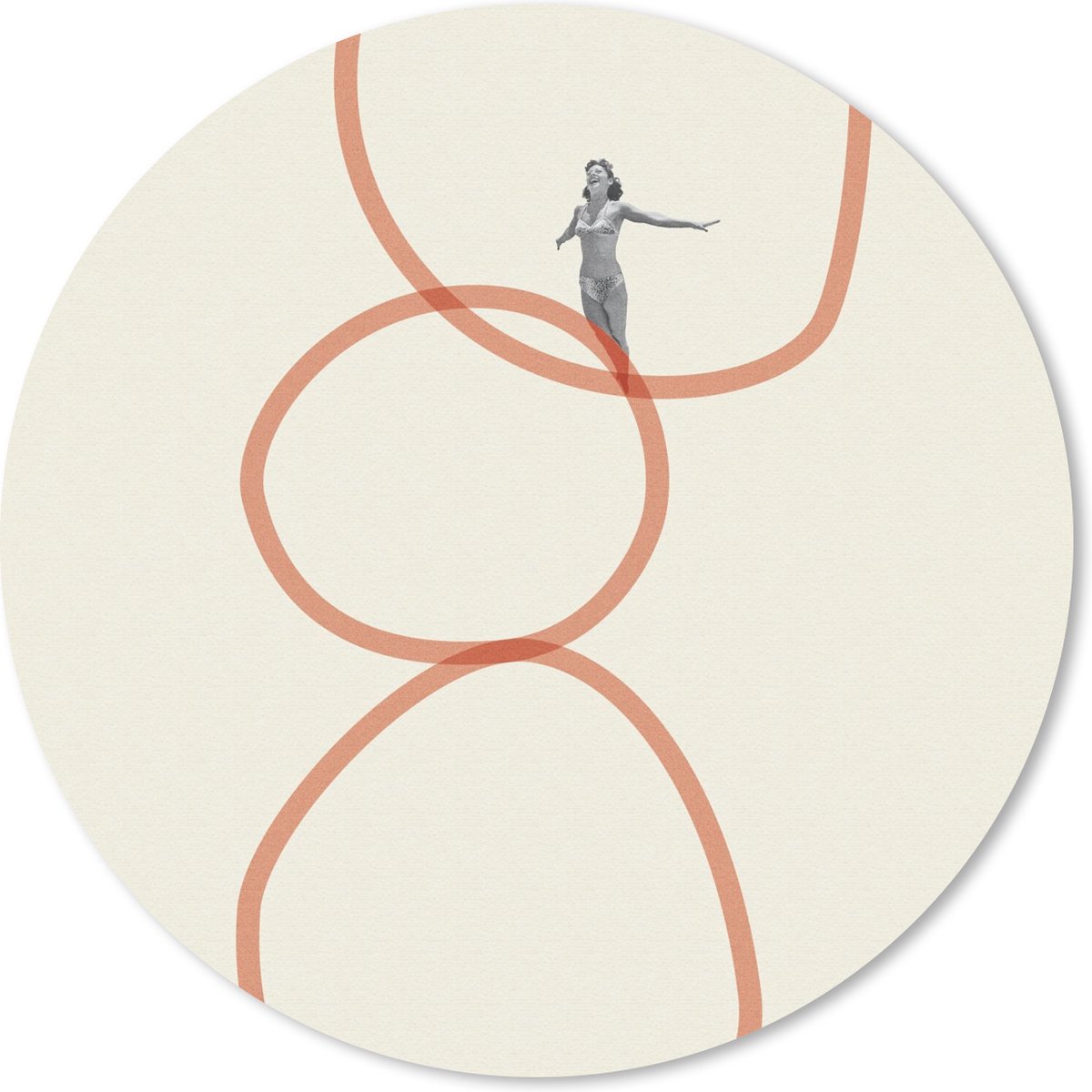 Muismat rond 20x20 cm - Mousepad Liefde - Vintage - Koppel - Design - Ronde muismatten