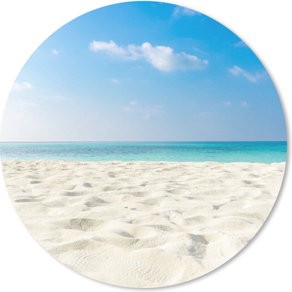 Muismat rond 20x20 cm - Mousepad Strand - Licht - Zon - Ronde muismatten