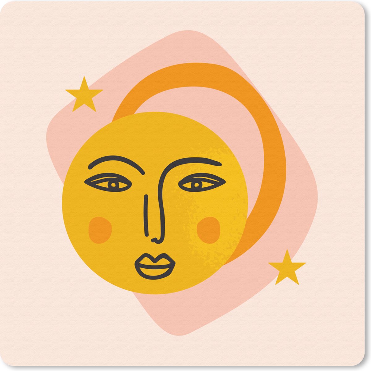 Muismat 30x30 cm - Mousepad Zon - Roze - Zomer - Muismatten