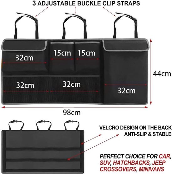 Ruhhy Xtrobb Auto Stoel Organizer - Perfecte Opbergoplossing Voor De Auto Waterdicht