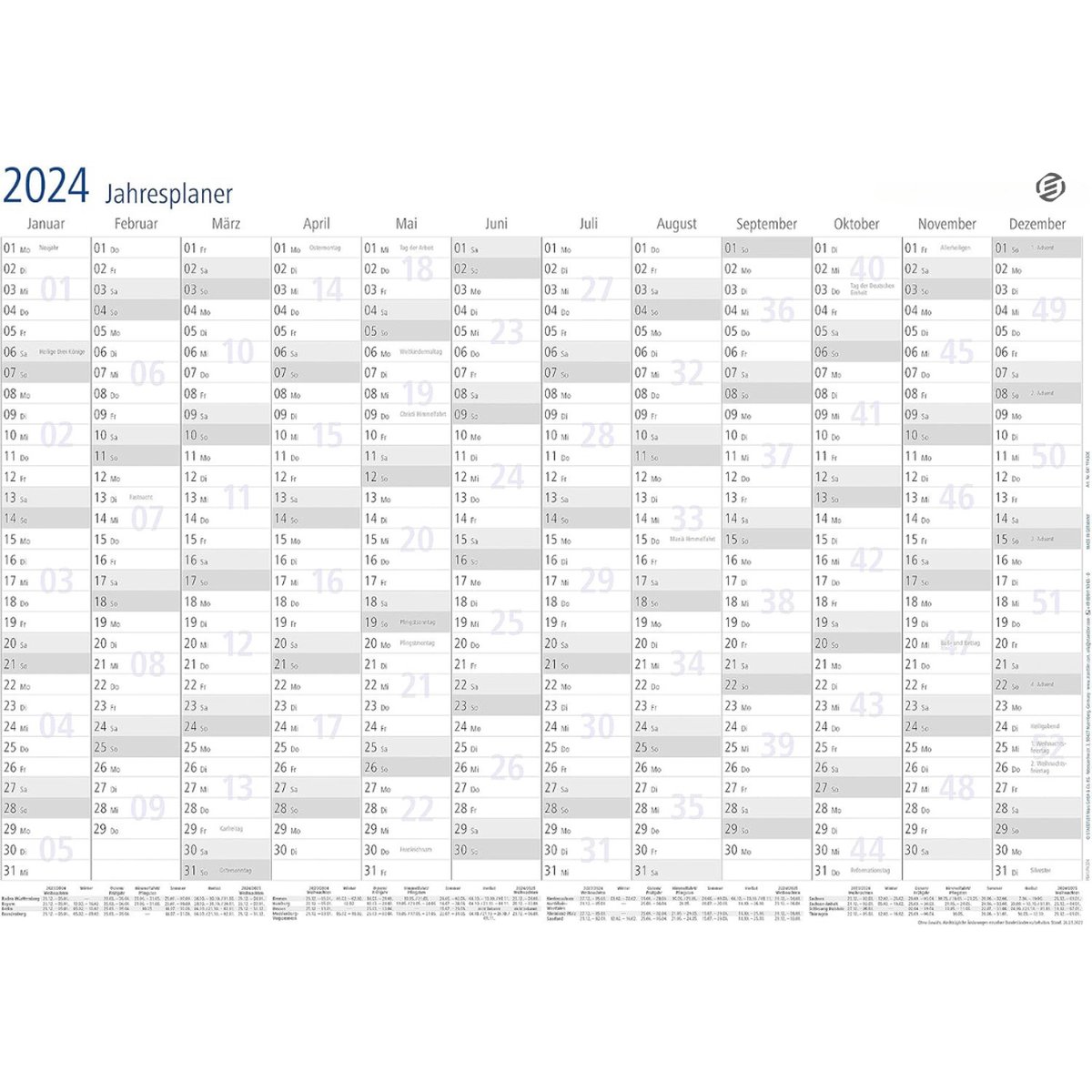 Equivera Jaarkalender 2025 - Maandkalender - Jaar Kalender - Jaarkalender - Jaarplanner - Kalender 2025