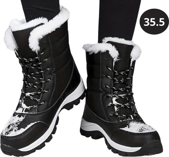 Nivard Snowboots - Sneeuwschoenen - Sneeuwboots - Dames - Wintersport - Ski - Skischoenen - Zwart - 35.5 - Hoog