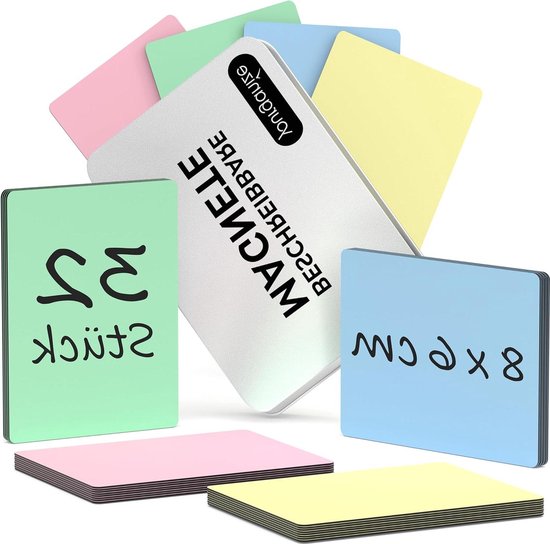 2DOBOARD Beschrijfbare magneten, 7,5 x 7,5 cm, wit, 25 stuks