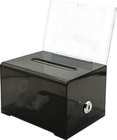 Zwarte Donatiebox / Stembus / Ideeënbox - Met Posterhouder