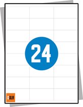 DULA Etiketten - Stickervellen A4 - 24 stickers per vel - 70 x 35 mm - 100 vel
