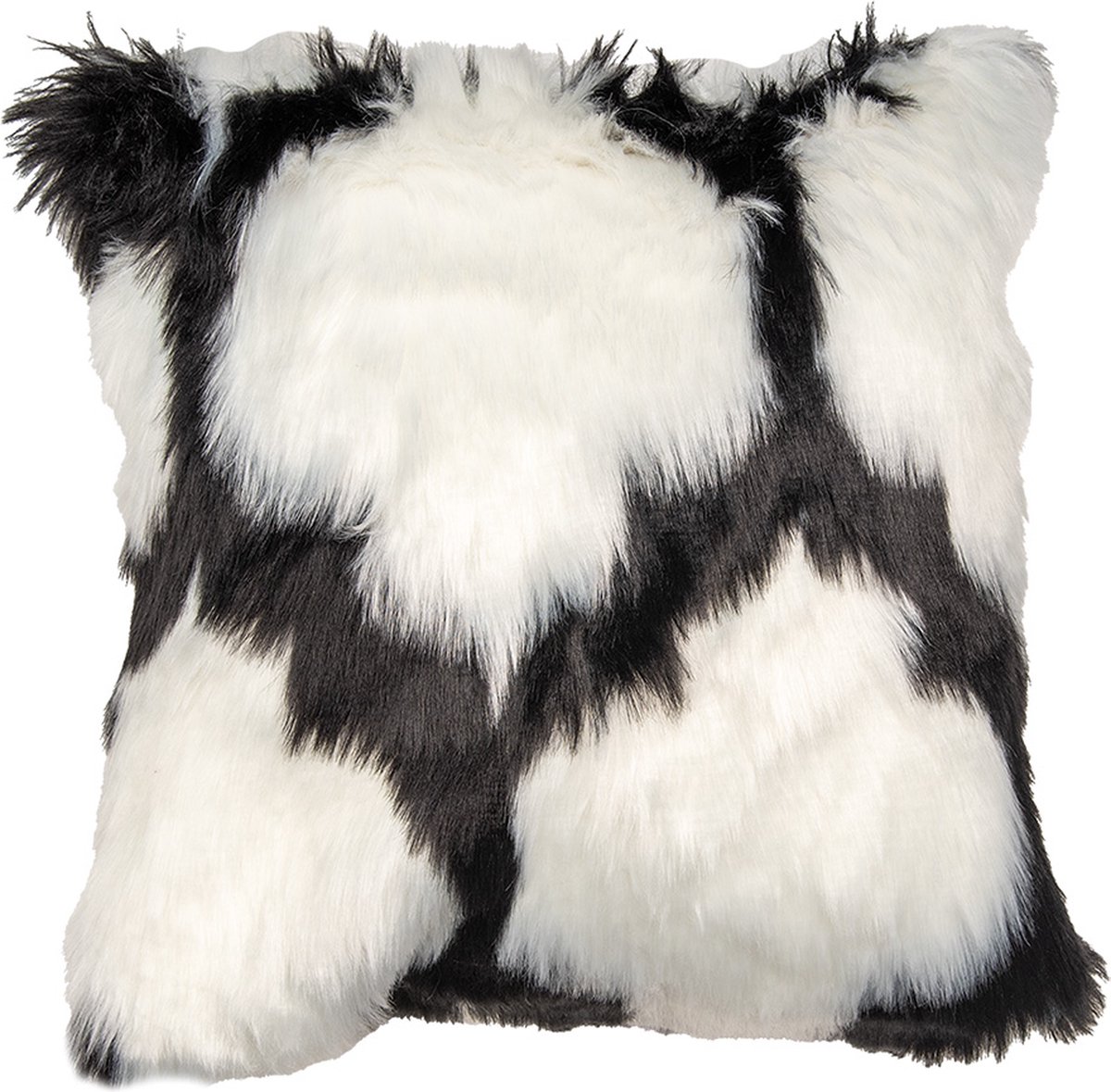 Clayre & Eef Kussenhoes 45x45 cm Wit Zwart Polyester
