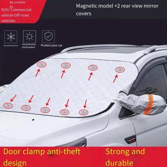 Nivard Vriesdeken Auto - Anti-Vries Deken Auto - Ijsdeken - Voorruithoezen Antivries - Voorruit Hoes-Anti Ijsdeken - Sneeuwdeken - Zonwering - Zonnescherm - Sedan