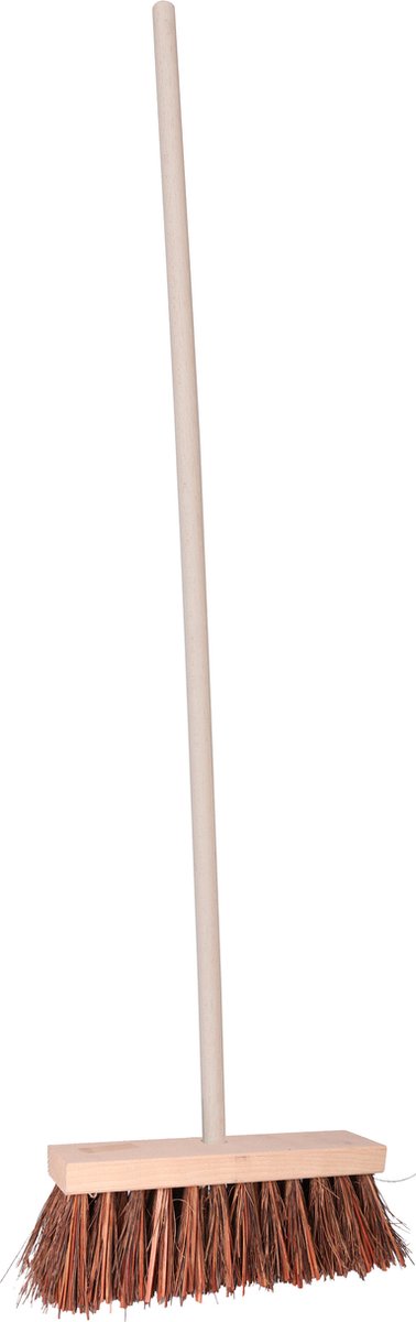 Goedkoopste Straatbezem/buitenbezem - Theo - hout/piassava - 141 cm steel - 30 cm bezemkop - werkplaats bezem