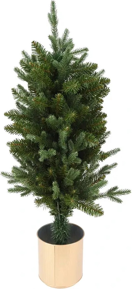 Kunstkerstboom in Gouden Pot - 90 cm