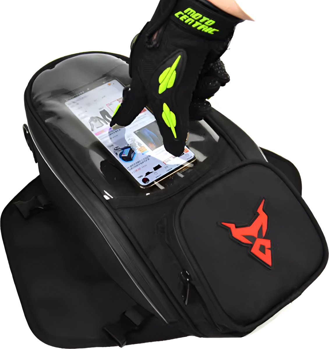 CarryQuest® - Motor Rugzak - Motorfiets Tas - Motorrugzak - Waterdicht + Magnetische Bevestiging - Zwart/Rood - Geschikt voor Honda & Yamaha