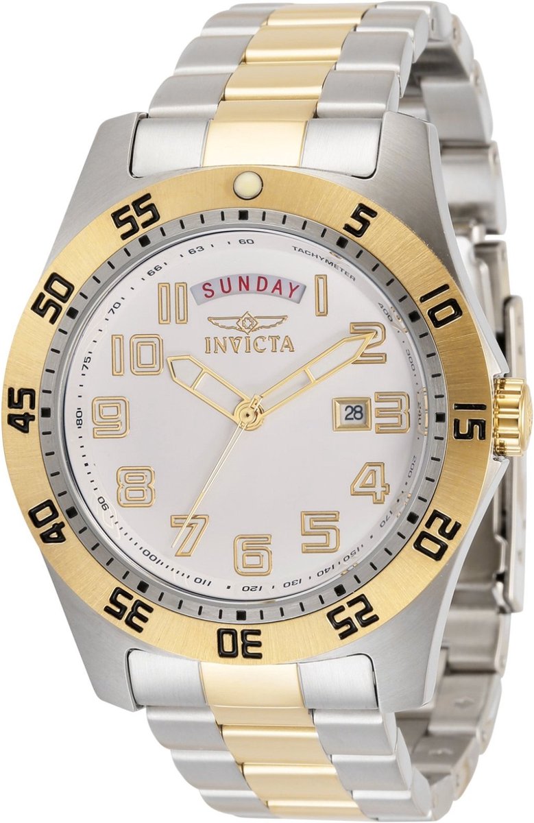 Invicta Specialty 6693 Heren Horloge - Waterdicht - Analoog - Quartz Uurwerk - Roestvrij Staal met witte Wijzerplaat - 44mm