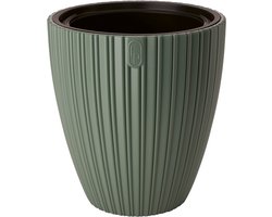 Form Plastic Plantenpot/bloempot Mika - kunststof - groen - D30 x H32 cm - met binnenpot - rond