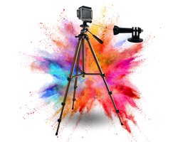 TronicXL 134cm Statief 3-delig geschikt voor DJI, Osmo, GoPro, Hero, Hero+, 3, 4, 5, 6, 7, 8, 9, 10, 11, 12, 13, Session - Action Cam Tripod – Camerastatief inclusief adapter houder en Tas - Tripod21