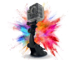 TronicXL Actioncam Zuignaphouder - Zuignap Bevestiging geschikt voor DJI, Osmo, GoPro Hero, Hero+, 3, 4, 5, 6, 7, 8, 9, 10, 11, 12, 13, Session - Action Cam Houder - Mount voor uw Autovoorruit