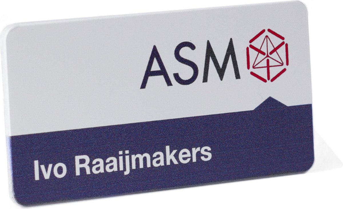 Naambadge | rechthoekige plaatbadge 70x35mm | Bedrukt | kwantumkortingen