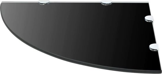 Hoekschap met chromen dragers zwart 45x45 cm glas