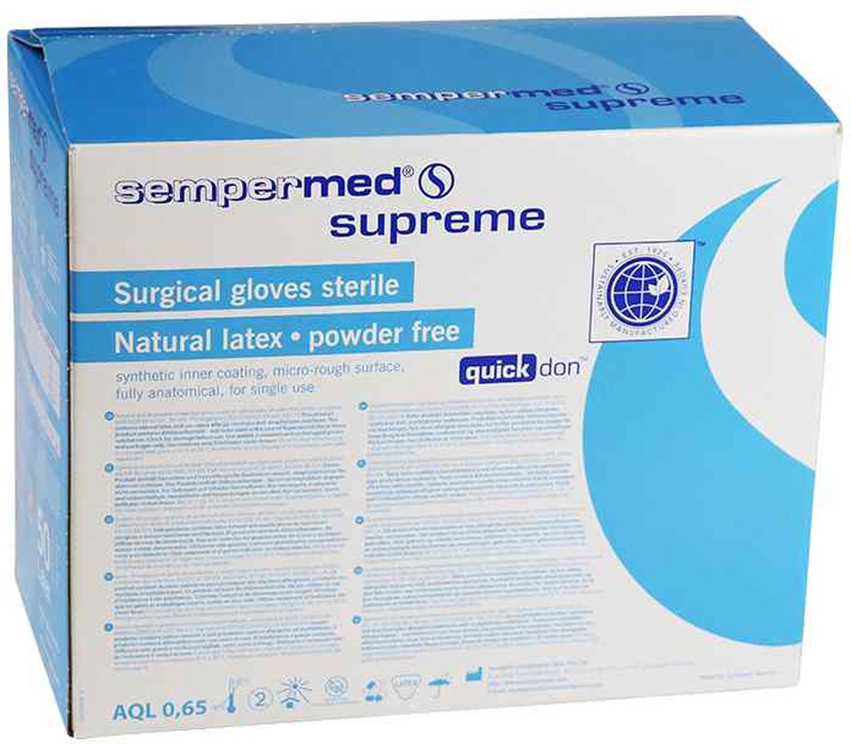 Goedkoopste Sempermed Supreme latex poedervrij, steriel, mt 8.5, 50 paar