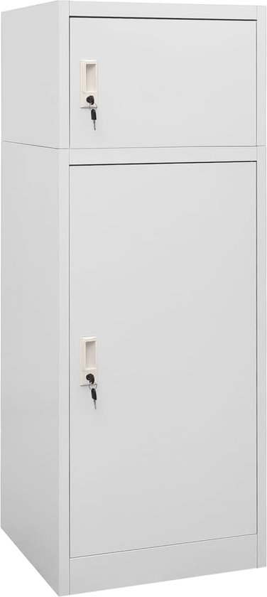 The Living Store - Armoire vestiaire - Acier - 53x53x140 cm - Gris clair