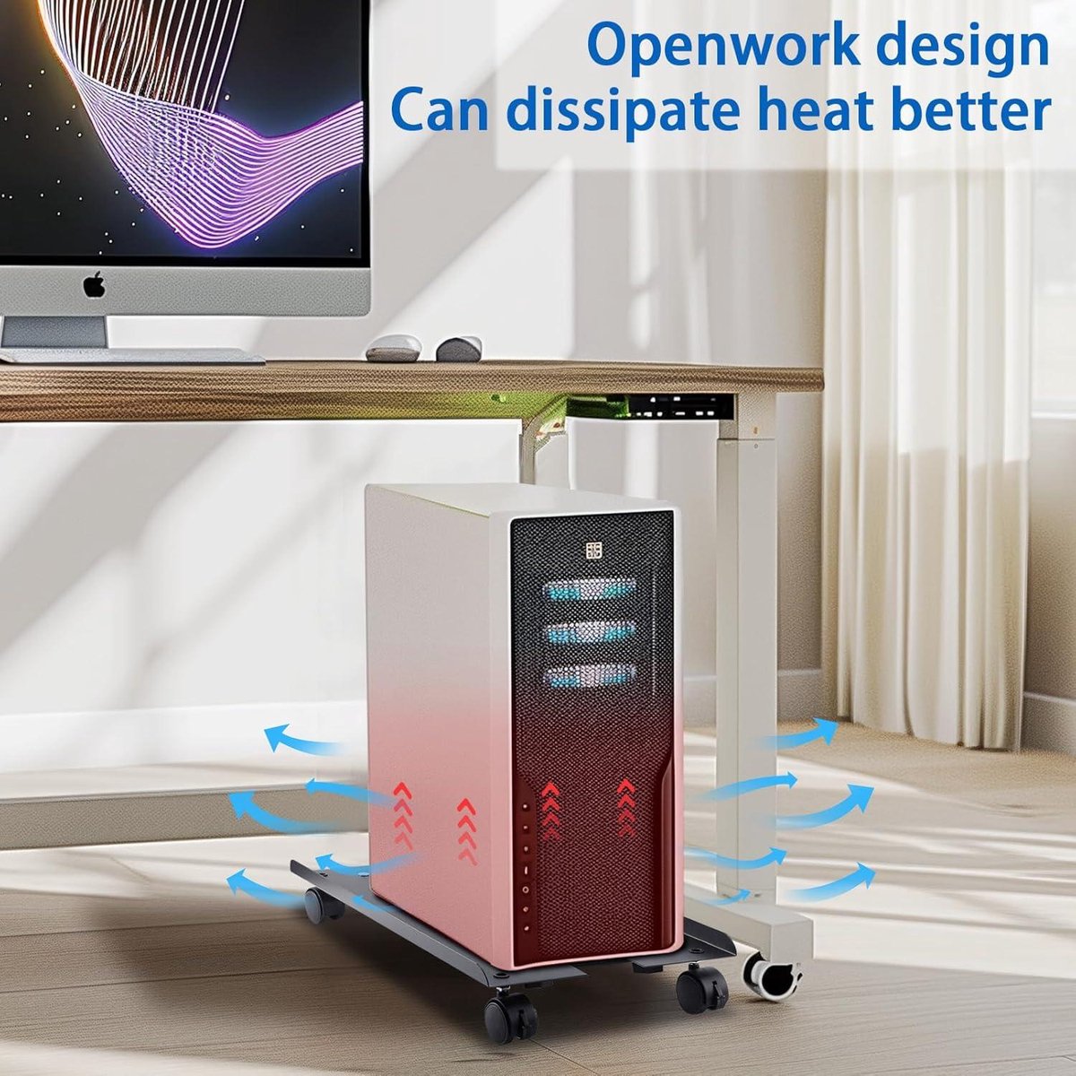 Niciksty Mobile CPU Stand for PC - Adjustable Computer Niciksty Mobile CPU Stand for PC - Adjustable Computer