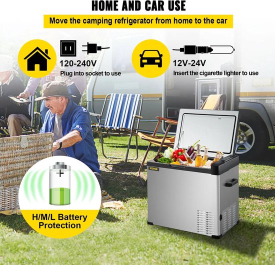 Glacire lectrique Instinct : Conglateur portable 50 L avec 12 V/24 V DC  et 110-240... | bol