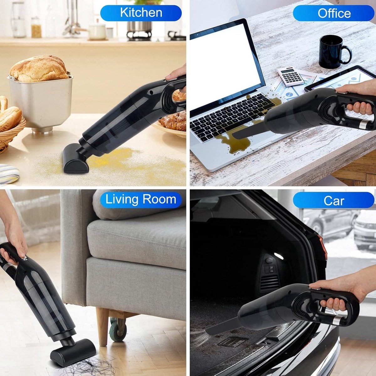 Handstofzuiger draagbaar - 10.000 PA krachtig - nat en droog - afbeelding 2