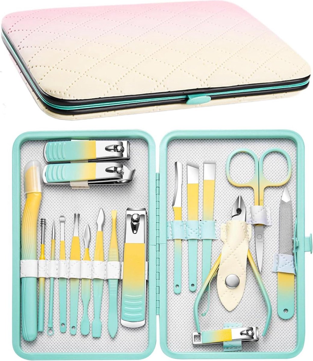 Manicureset 18-delig nagelverzorgingsset nagelknipperset pedicureset professioneel nagelknipper set manicure pedicure verzorging