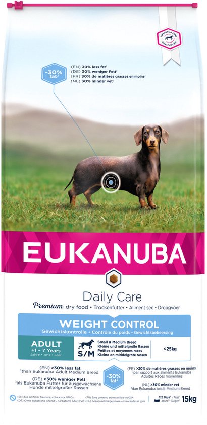 Eukanuba Dog Adult Medium Breed - Weight Control - Kip - 15 kg