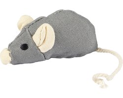 Flamingo Natural Fun Muis - Kattenspeelgoed - 17 cm Grijs Beige