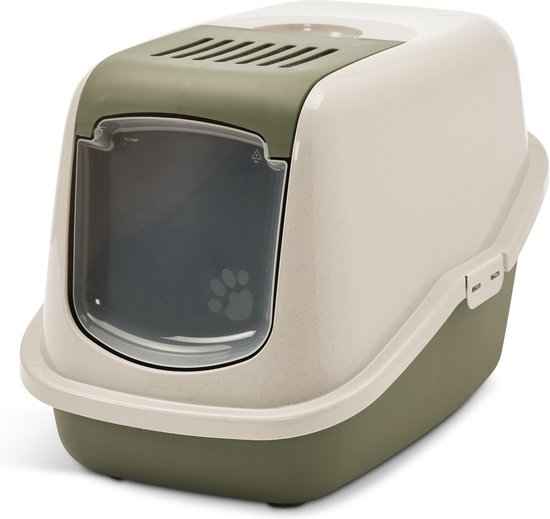 Savic Kattentoilet Nestor Happy Planet 56x39x38.5 cm - Kattenbak - Mokka&Graniet&Groen