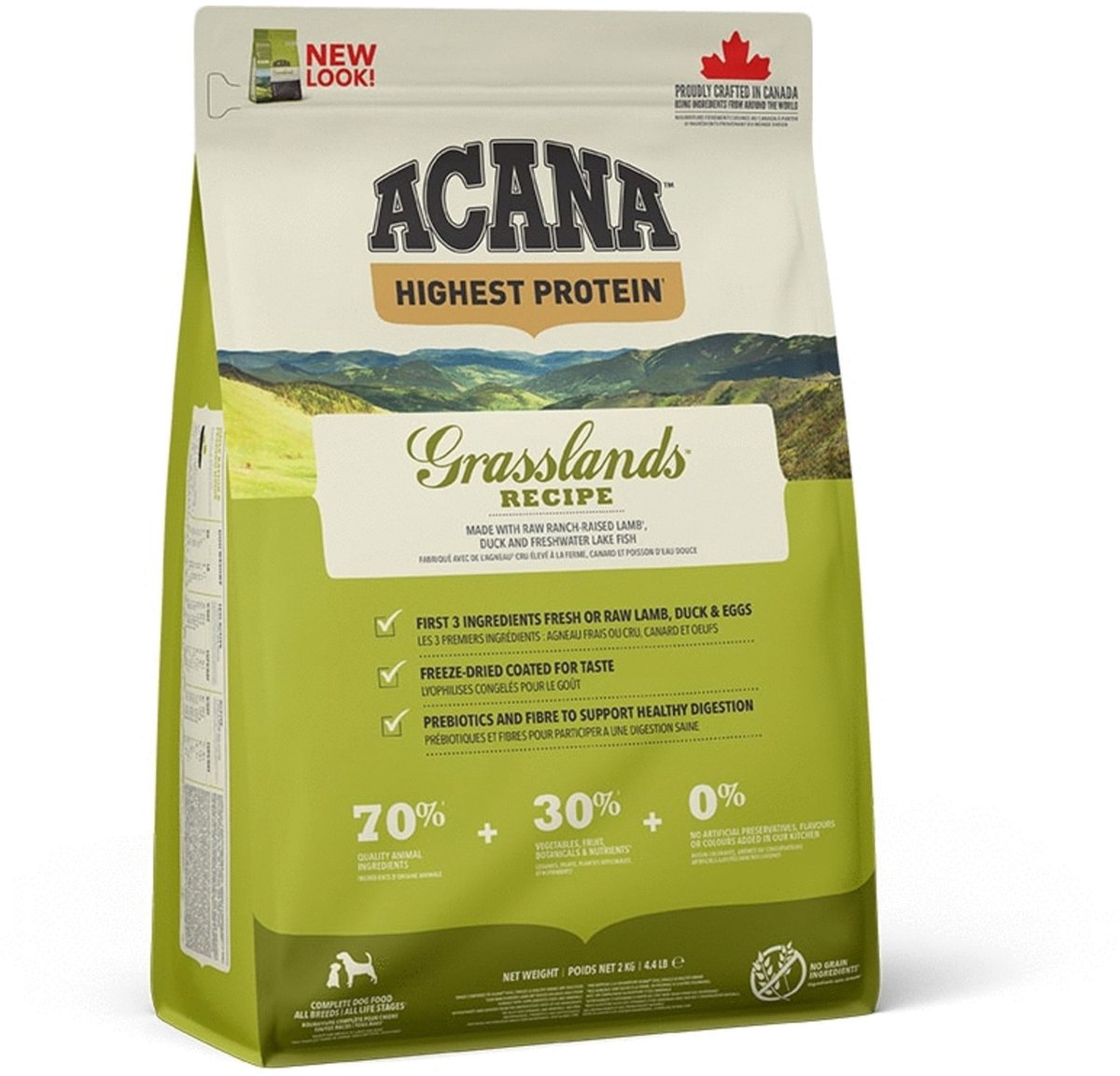 Acana Regionals Grasslands Dog Highest proteïn - Hondenvoer - Lam - Eend - 2 kg