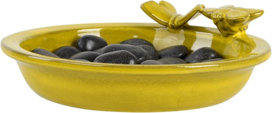 Bijen- en vlinder drinkschaal in geel