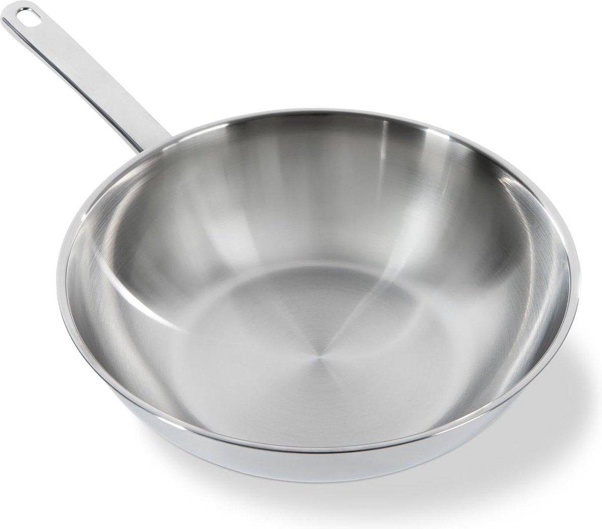 Bright Wokpan 28cm Gepolijst Roestvrij Staal Inductie Ovenbestendig Vaatwasmachinebestendig Silver