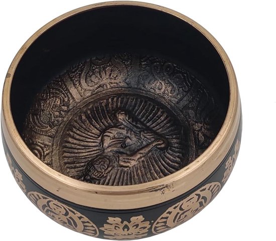 Handgemaakte Tibetaanse klankschaal voor meditatie - 4 inch (11079A) van Exclusif Deco — afbeelding 5