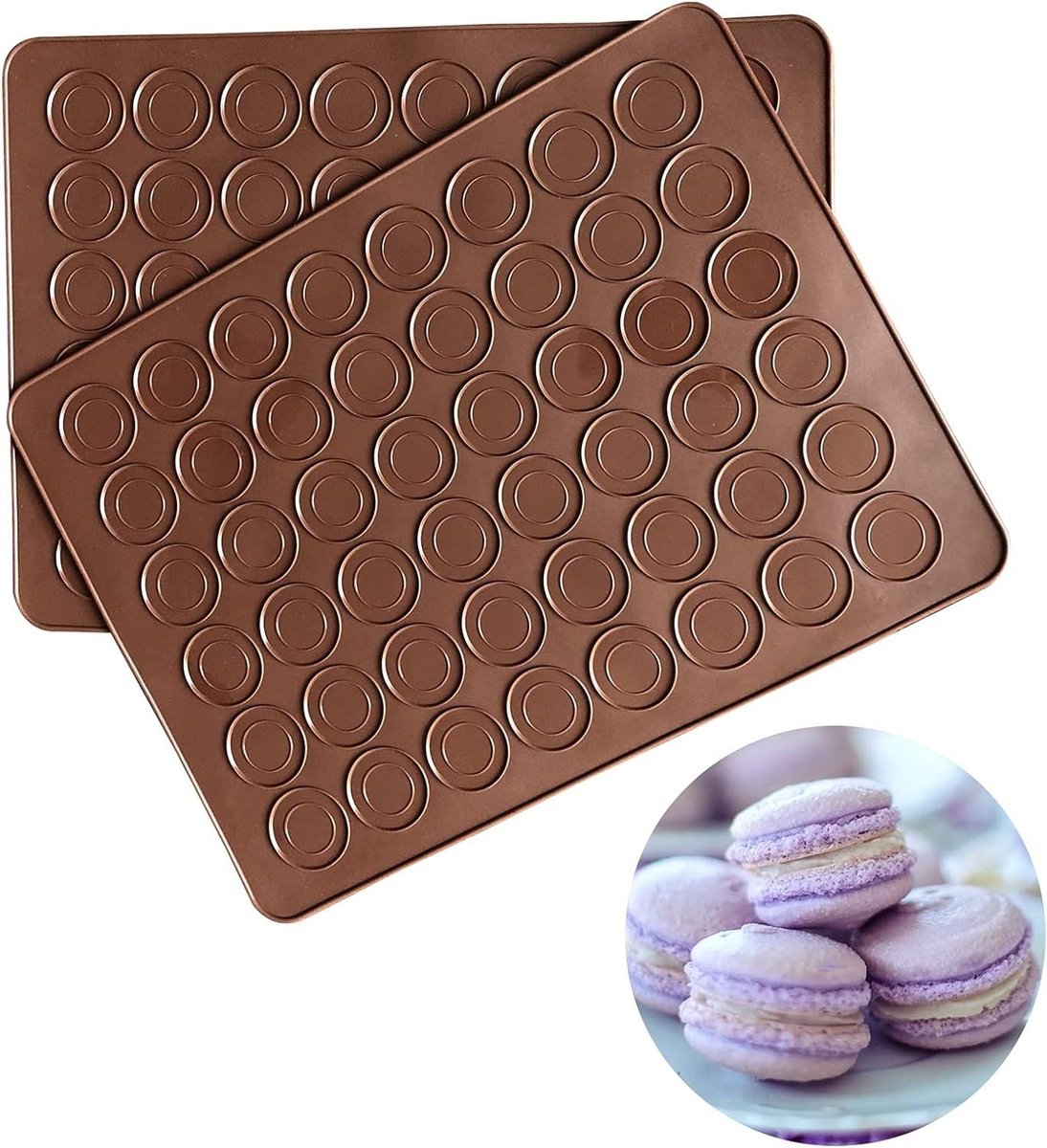 Siliconen Bakmatten Voedsel Veilig Bakken Mat Macaron Koekjes Brood Gebak Dessert 2 Stuks 48Capavity