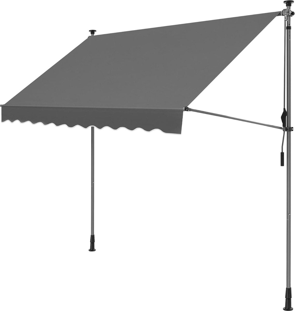 Bol.com Balkon zonnescherm zonder boren - Klemluifel 300 x 130 cm - Verstelbare balkonluifel - Zonwering voor balkon terras en t... aanbieding