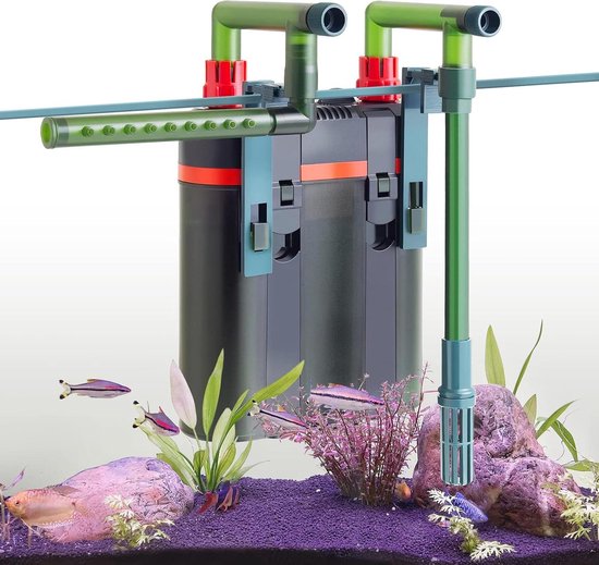 Buitenfilter voor aquarium - 450 l/u - Instelbaar - Met filtermateriaal - 35-120LL aquarium