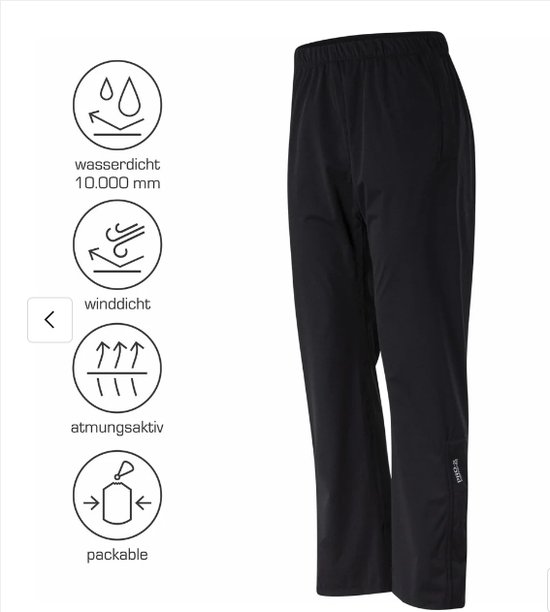 Regenbroek Antero Pro-X Elements - Unisex- PXE 4-way stretch - 10000mm waterdicht - 5000gr/24u ademend - Winddicht - Rits kniehoogte