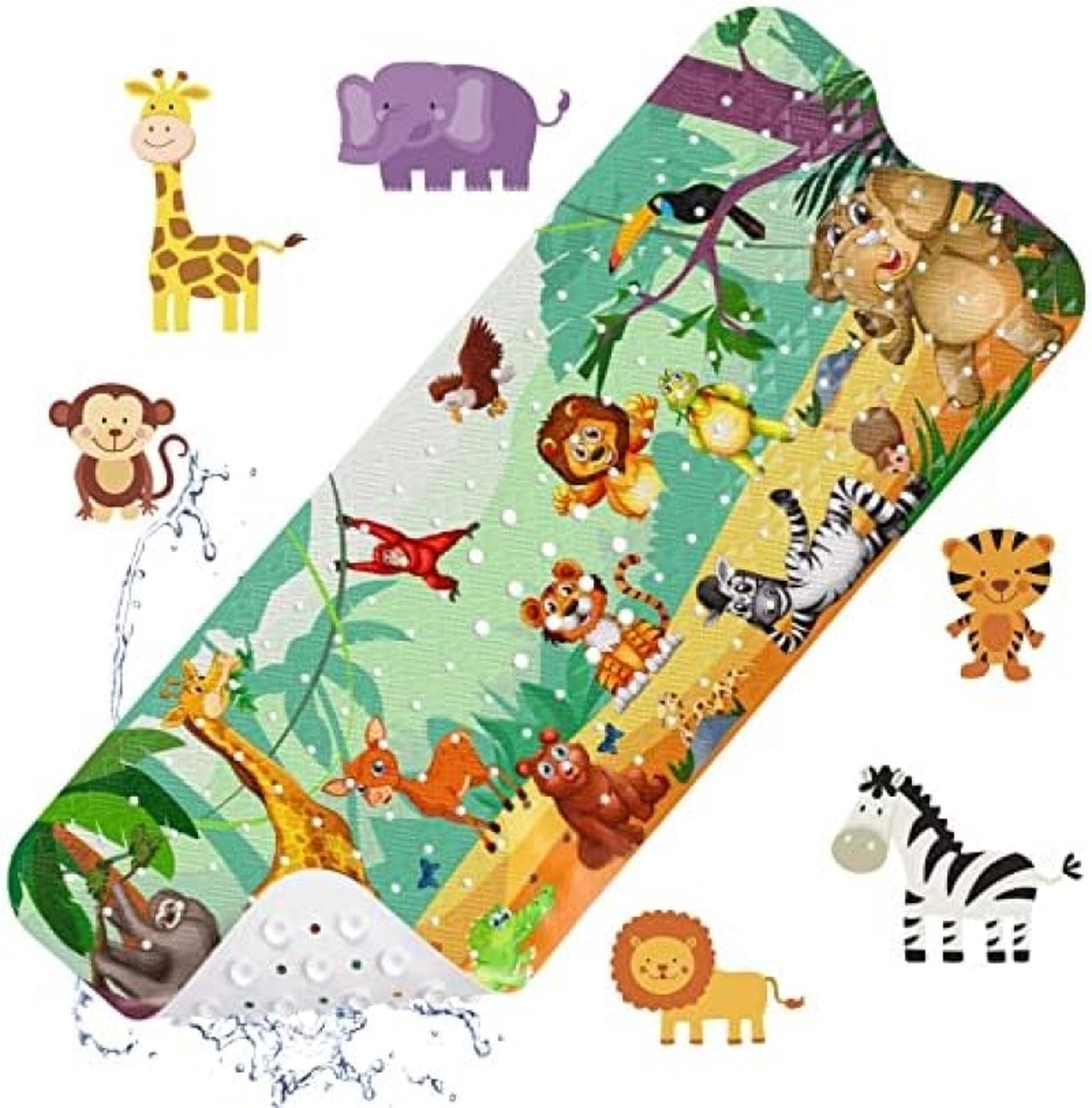 Kids Cartoon Badmatten 100x40cm, Antislip Kinderbadmat, Douchemat Antislipmat met Zuignap Perfecte Badmat voor Kinderen