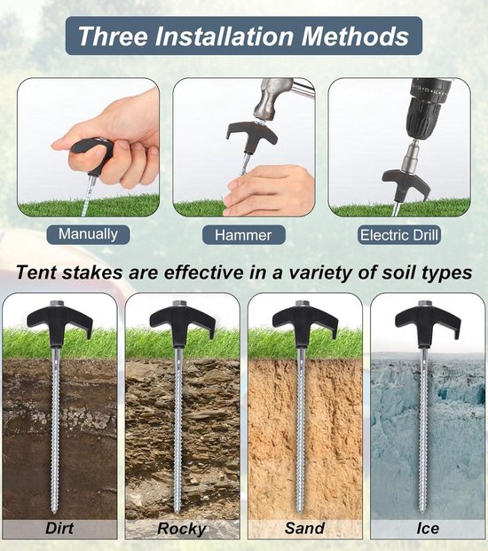 Lot De 10 Piquets De Tente, Piquets De Tente Rotatifs À